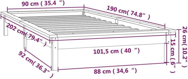 Image du produit vidaXL Bettgestell (90 x 190 cm)