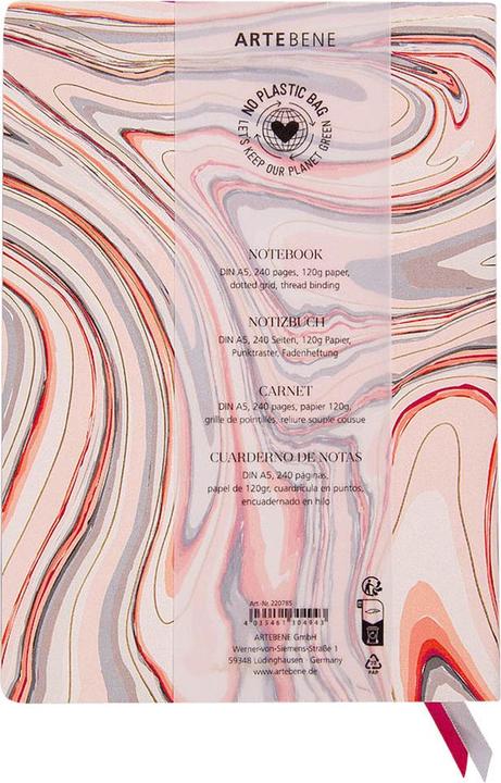 Actual product image Artebene Pouring notebook (21 x 15 cm, Checked)
