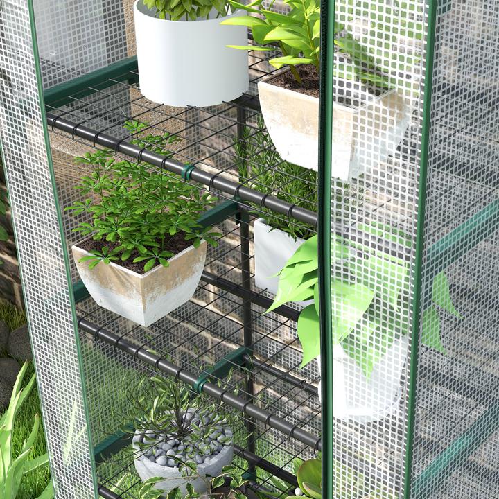 Produktbild Outsunny Gewächshaus Stahl, Kunststoff Weiss