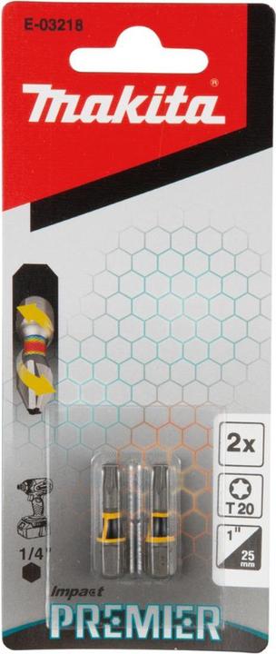 Actual product image Makita IMPACT TORSION SCREW BIT T20-25MM 2PCS (T20)