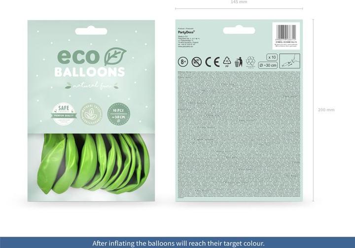Actual product image Partydeco Eco Balloons Lime Green Metallic (10 x)
