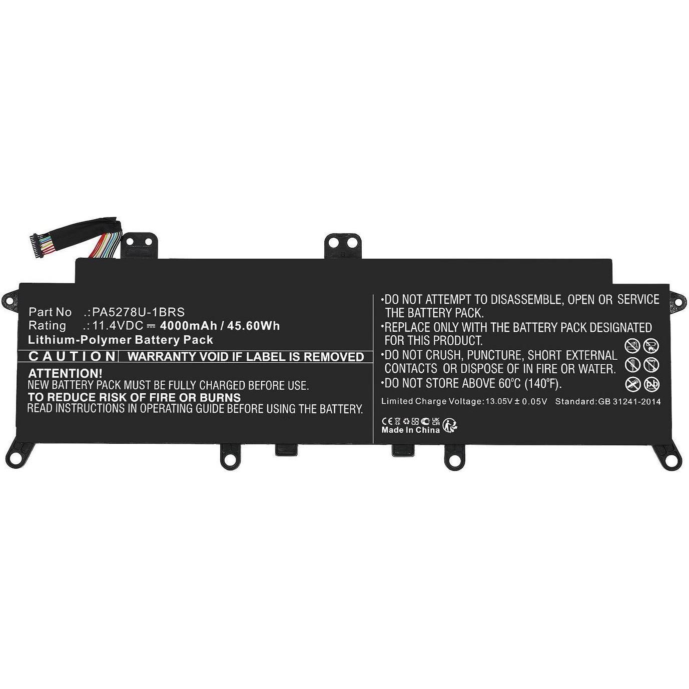 CoreParts Battery for Toshiba Notebook (4000 mAh), Notebook Akku, Schwarz