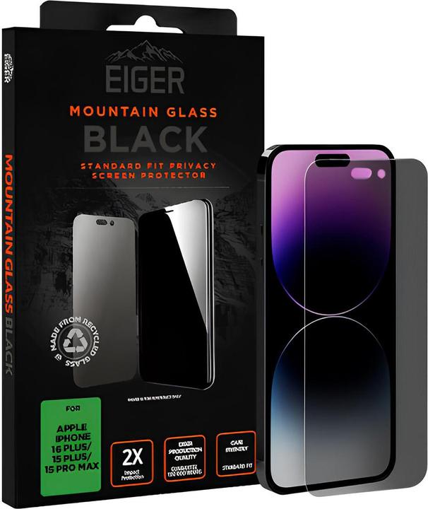 Eiger Mountain Glass Black (1 Stück, Apple iPhone 15 Plus, Apple iPhone 16 Plus, Apple iPhone 15 Pro Max)