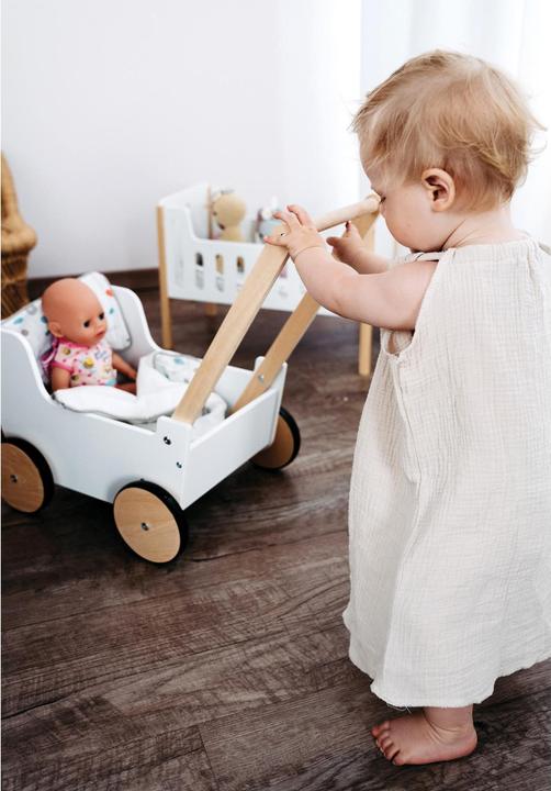 Immagine prodotto small foot Carrozzina per bambole in legno a spinta, bottone piccolo