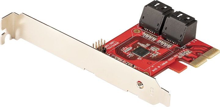 StarTech com SATA PCIe Card - 4 Port PCIe SATA Expansion Card - 6Gbps - Low Profile Bracket - Stacke