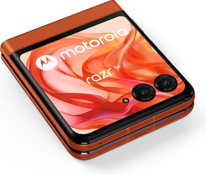 Actual product image Motorola Razr 50 (256 GB, Sparkling Orange, 3.60", SIM + eSIM, 5G)