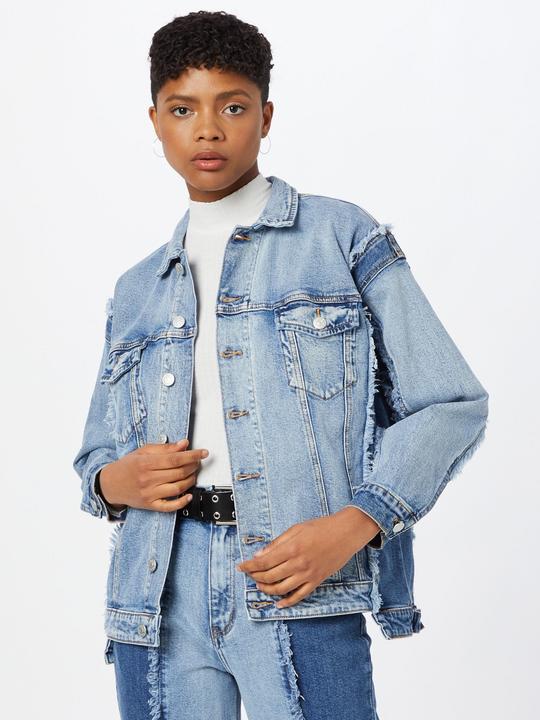 Actual product image Patchwork Two-Tone Denim Jacket (L)