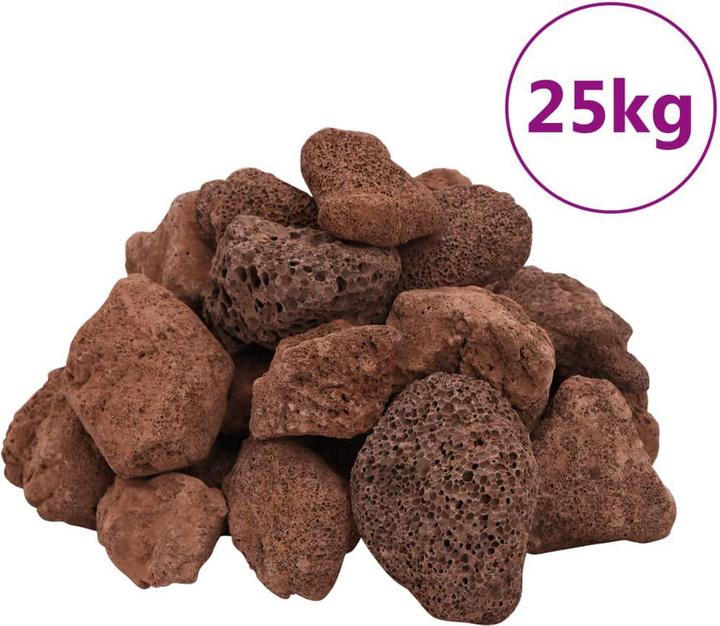 Actual product image vidaXL Lava granules 25 kg red 5-8 cm,Colour: red,Material (Bottom ground, Stone)