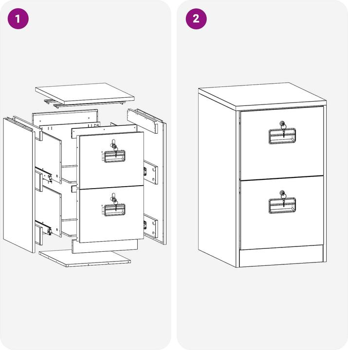 Produktbild vidaXL Büroorganizer (50 x 44 x 74.50 cm)