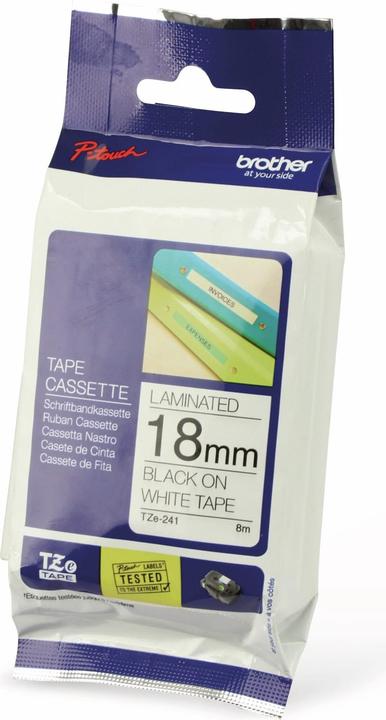 Actual product image Brother TZe-241 (1.80 cm, Black, White)