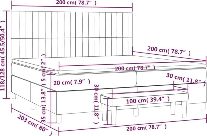 Image du produit vidaXL Boxspringbett (200 x 200 cm)