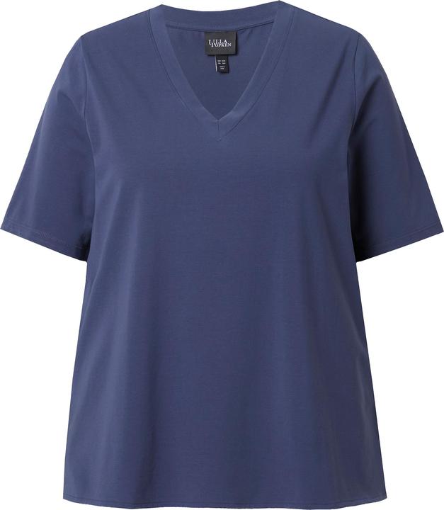 Produktbild Ulla Popken T-Shirt, Materialmix, A-Linie, V-Ausschnitt, Halbarm (58)