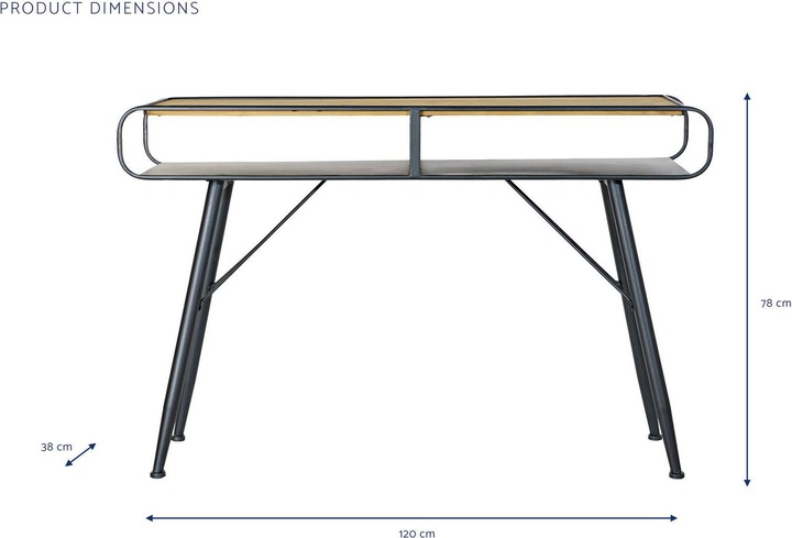 Actual product image DKD Home Decor Console Black Metal Fir Light brown (120 x 38 x 78 cm)