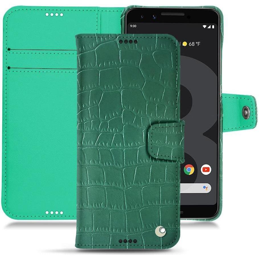 Noreve Lederschutzhülle Wallet (Google Pixel 3), Smartphone Hülle, Grün