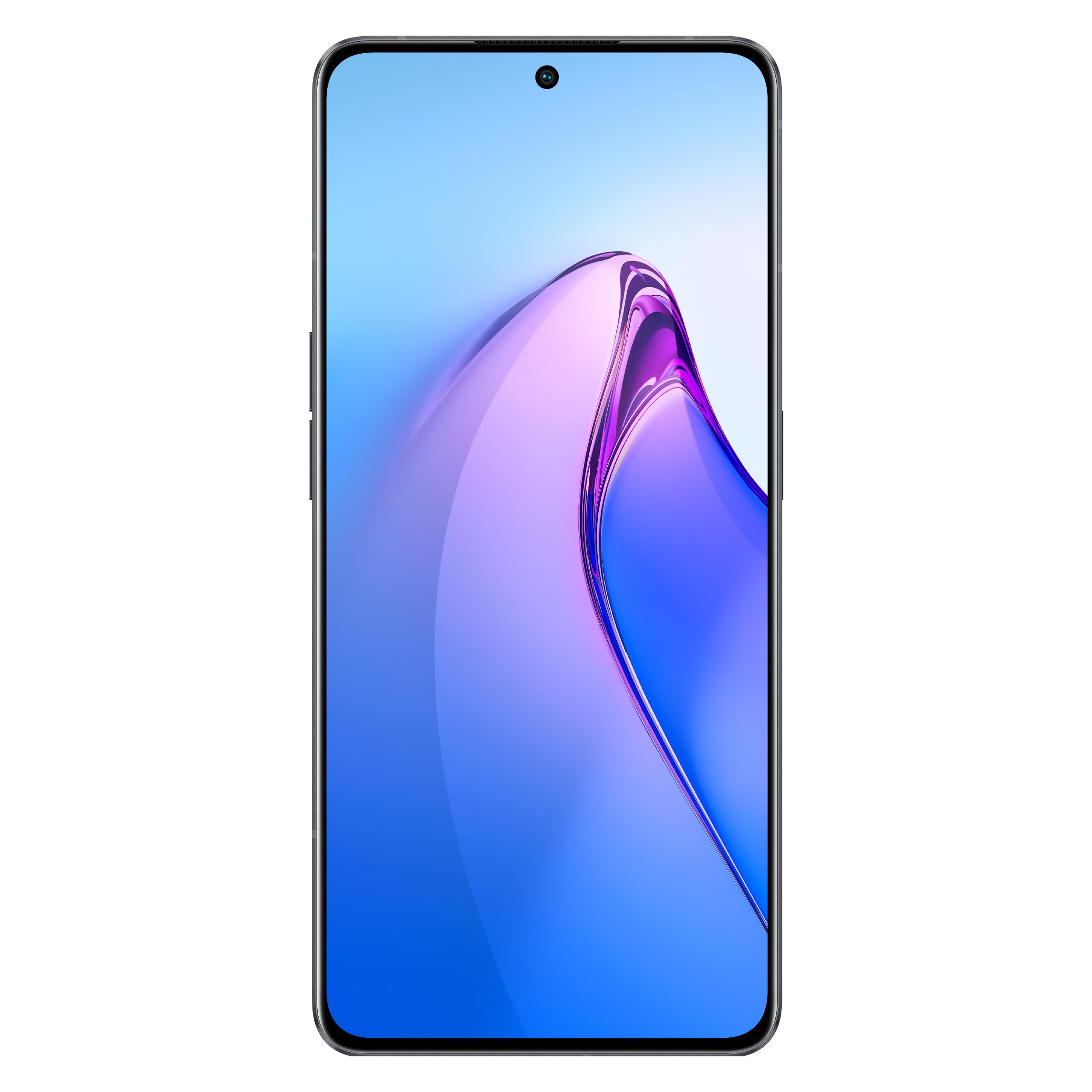 OPPO Reno 8 Pro (256 GB, Glazed Black, 6.70", Dual SIM, 5G), Smartphone, Schwarz