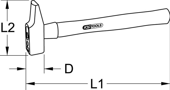 Immagine prodotto KS Tools Martello da carpentiere, forma francese (2150 g)