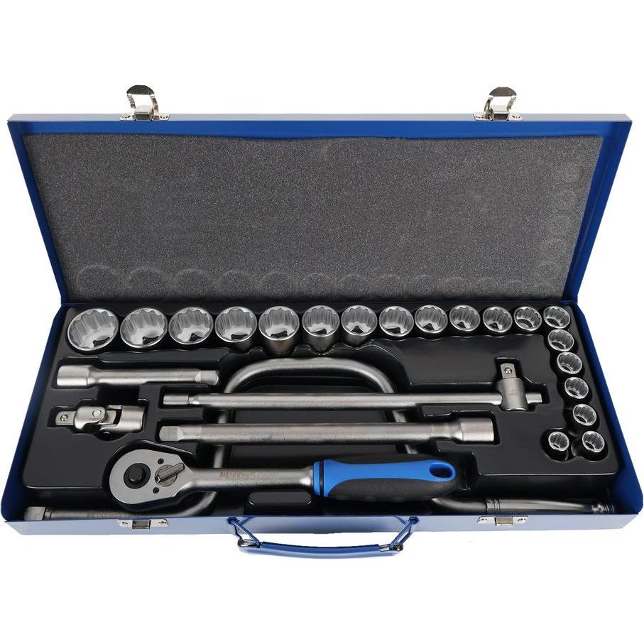 Dönges, Steckschlüssel + Stecknuss, Steckschlüsselsatz 1/2", 25-teilig, 10-32 mm, zwölfkant (28 mm, 29 mm, 32 mm, 20 mm,...