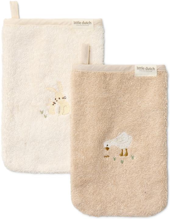 Little Dutch Waschhandschuhe Set embroidered - Baby Bunny (25 x 25 cm)