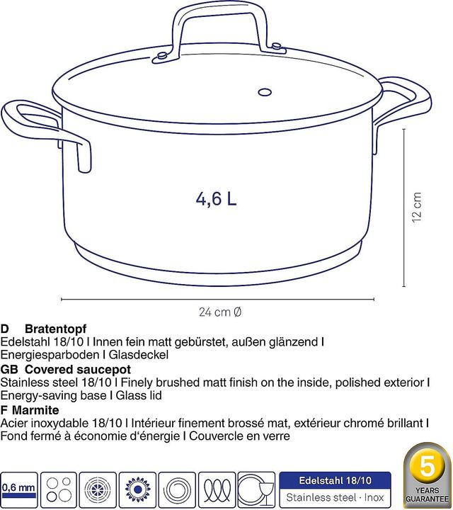 Produktbild Kela Flavoria (Kochtopf, Edelstahl, 24 x 12 cm)