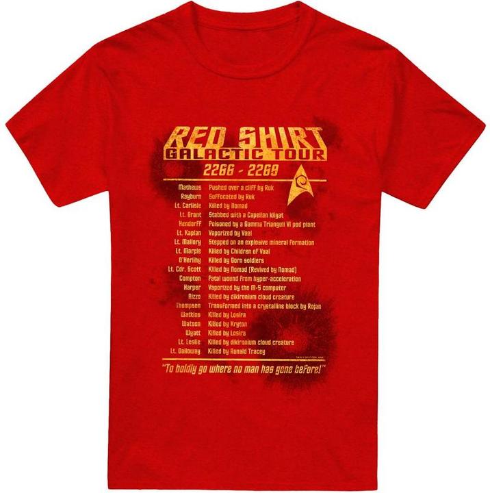 Actual product image Unisex Adult Red Shirt Tour T-Shirt (XXL)