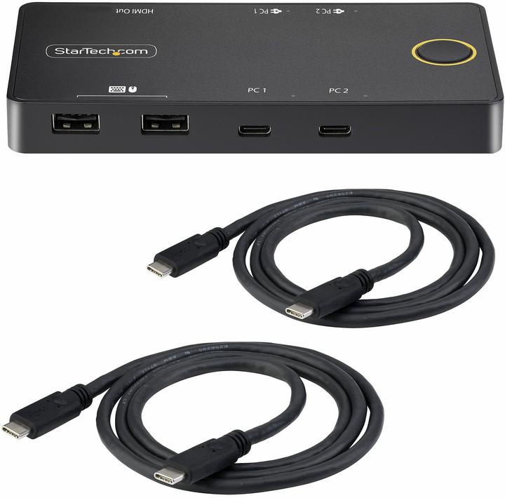 Actual product image StarTech com C2-H46-UC2-PD-KVM, 4096 x 2160 pixels, 4K Ultra HD, 10 W, Noir
