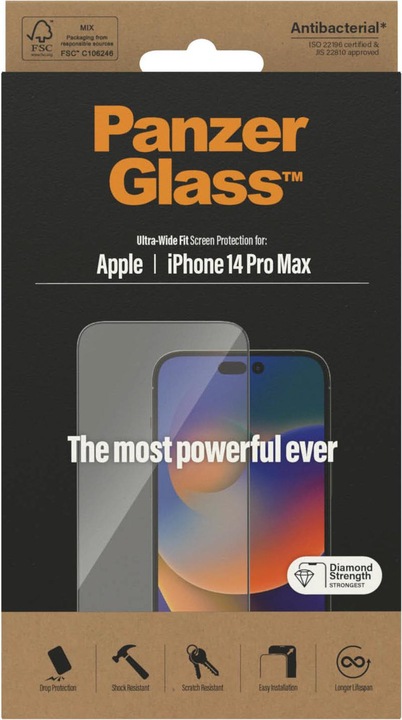 PanzerGlass Vestibilità ultra-ampia (1 Pezzo/i, Apple iPhone 14 Pro Max)