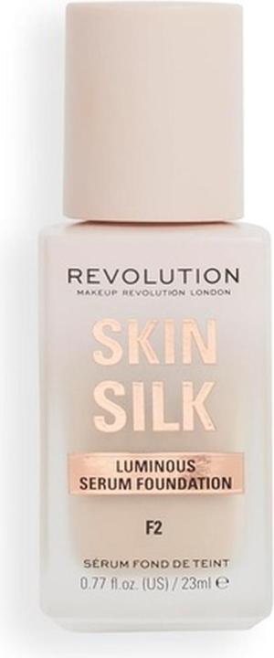 Actual product image Makeup Revolution Skin Silk Serum Foundation Light to Medium Coverage with Hyaluronic Acid F2 23ml (F2)