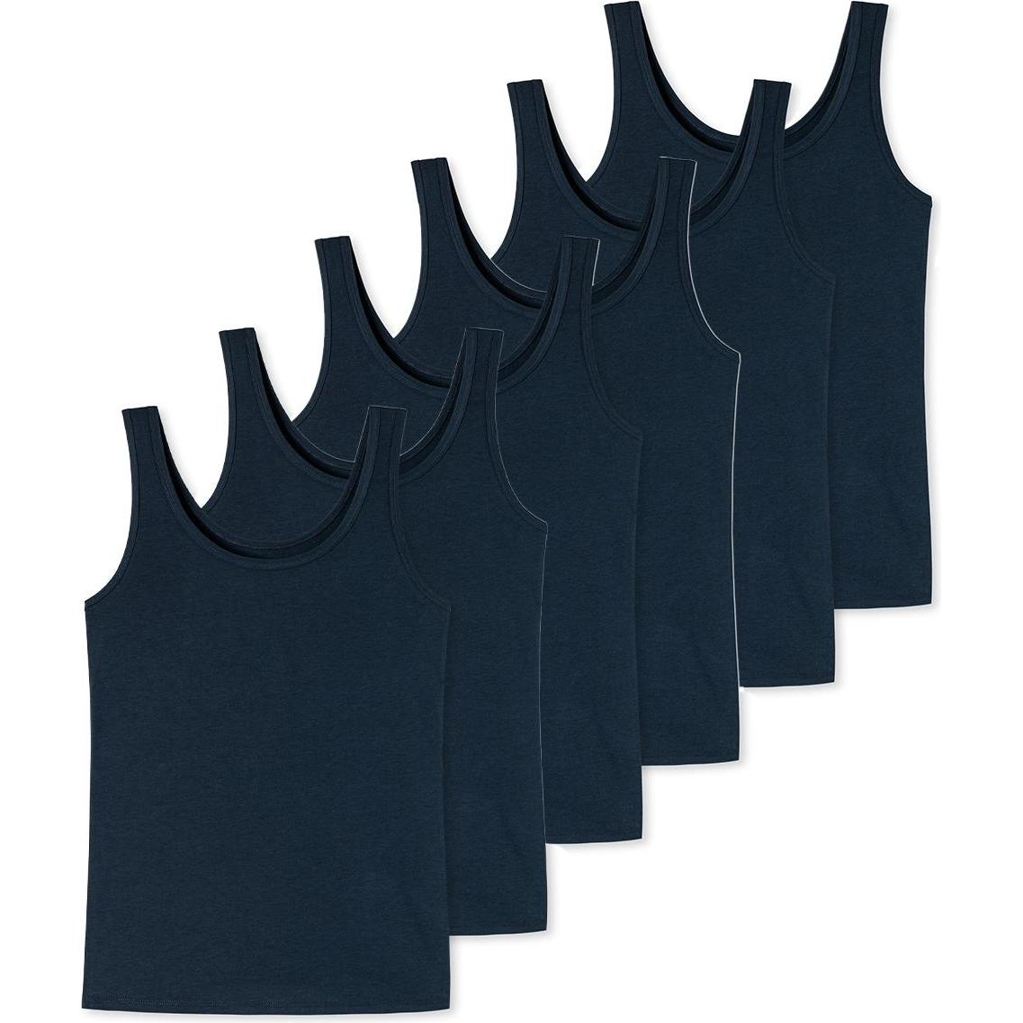 Uncover by Schiesser, Damen, Shirt, 6er Pack Basic Trägertop, Blau, (L)
