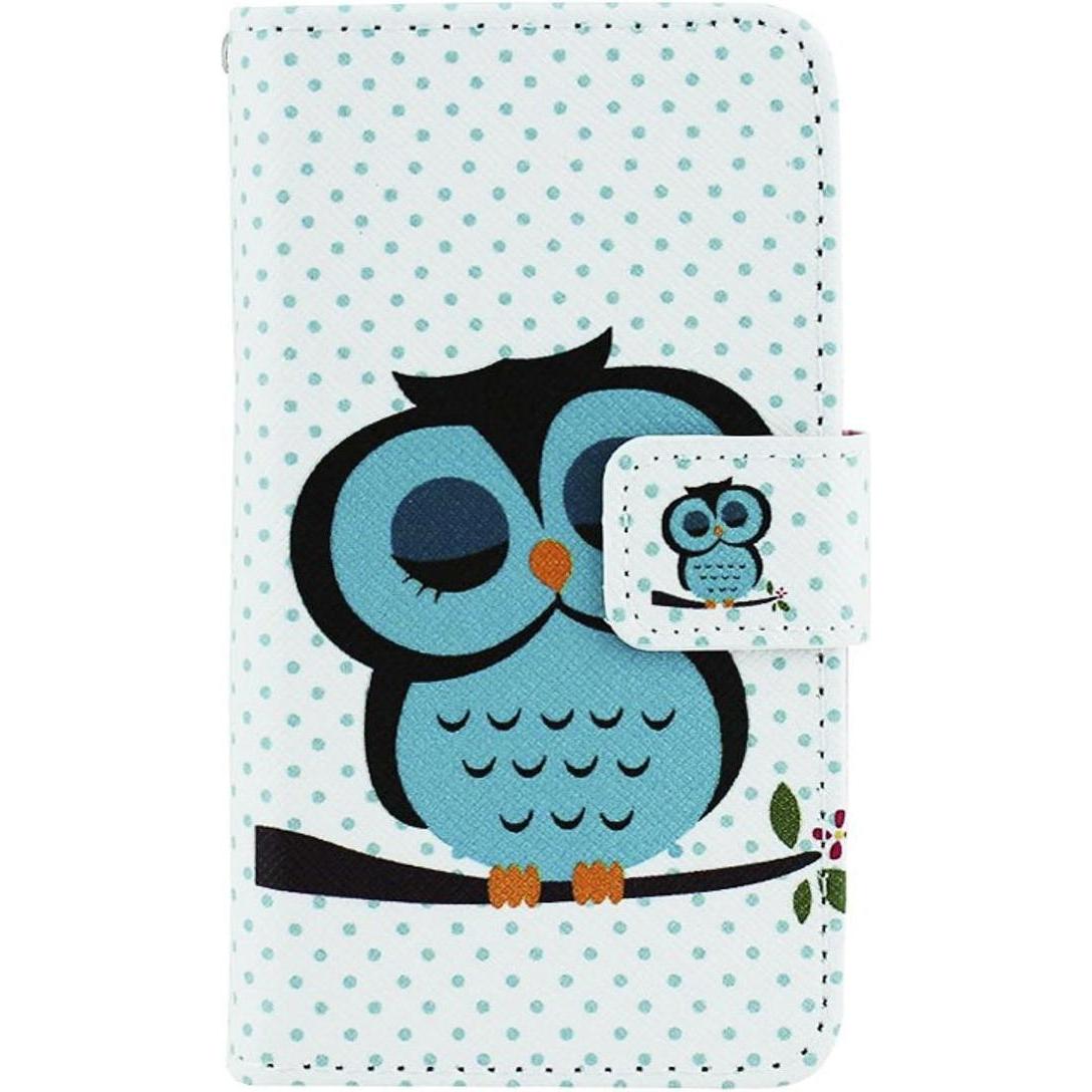 Thumbnail - König Design Schutzhülle Handytasche (Flip Quer) für Handy Nokia Lumia 530 Dicke Eule auf Ast (Nokia Lumia 530), Smartph...
