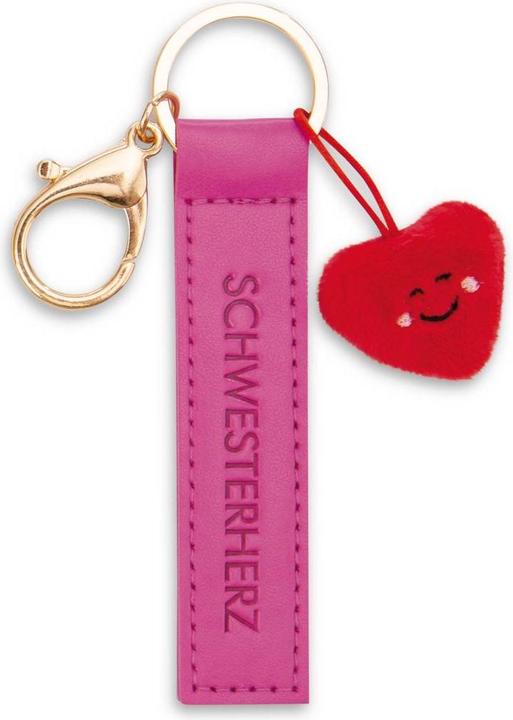 Actual product image Magni NICI Schlüsselanhänger Schwesterherz Kunstlederband mit Herz pink 10cm