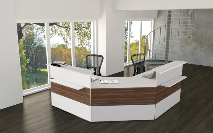 Produktbild Kerkmann Anbautheke weiss, nussbaum 140,0 x 92,0 x 108,0 cm (140 x 92 x 108 cm)