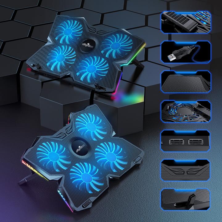 Produktbild Offgridtec Laptopkühler belüftet Laptopständer mit USB-Anschluss K25 PRO Blau