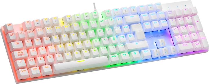 Produktbild Mars Gaming MK422 White RGB Gaming Keyboard Red Mechanical Switch US Language (US, Kabelgebunden)