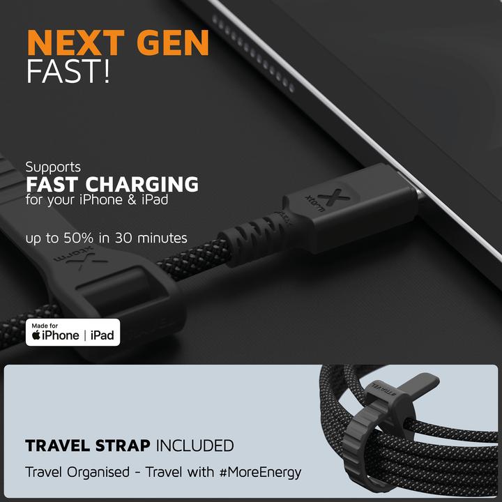 Actual product image Xtorm USB-C -> Lightning 3.0m Next Gen Cable (3 m, 60 W)