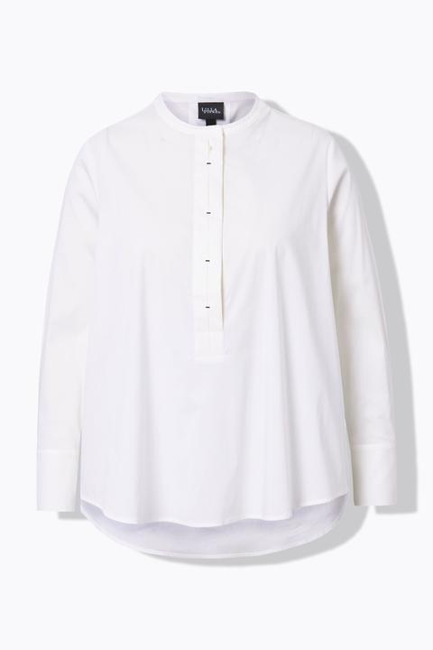 Actual product image Ulla Popken Decorative Button Placket Long Sleeve Blouse (54)