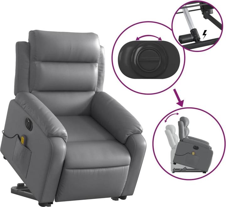 Immagine prodotto vidaXL Poltrona massaggiante con ausilio elettrico in similpelle