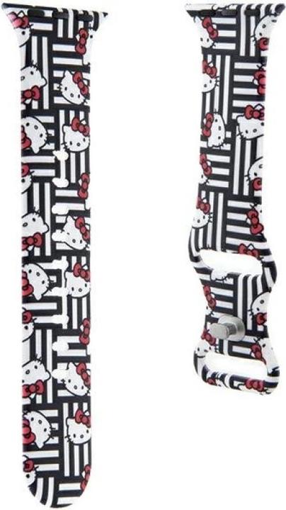Immagine prodotto Hello Kitty Pasek HKAWMSDIESK Apple Watch 38/40/41mm czarny/cinturino nero Silicone Teste e Strisce (40 mm, Acciaio inossidabile, Silicone)