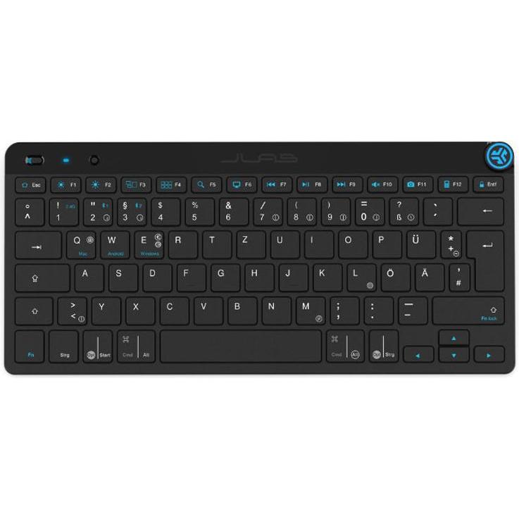JLab Audio JLab GO Wireless Bluetooth-Tastatur, DE-Layout Mehrere Verbindungsoptionen,?Multifunktionaler Medie (DE, Kabe...