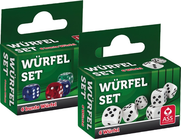 Produktbild ASS Altenburg 22574019 - 6 Augenwürfel in Faltschachtel mit Hangtab, ab 6 Jahren