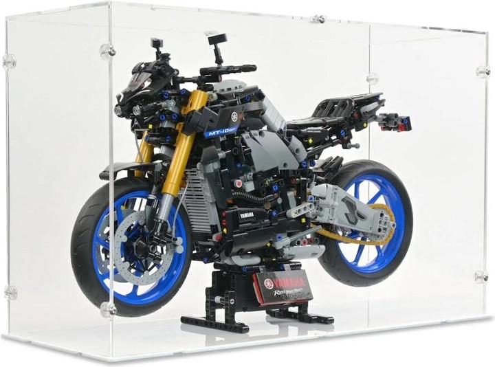 iDisplayit Présentoir acrylique pour LEGO® 42159 Yamaha MT-10 SP (avec fond blanc)