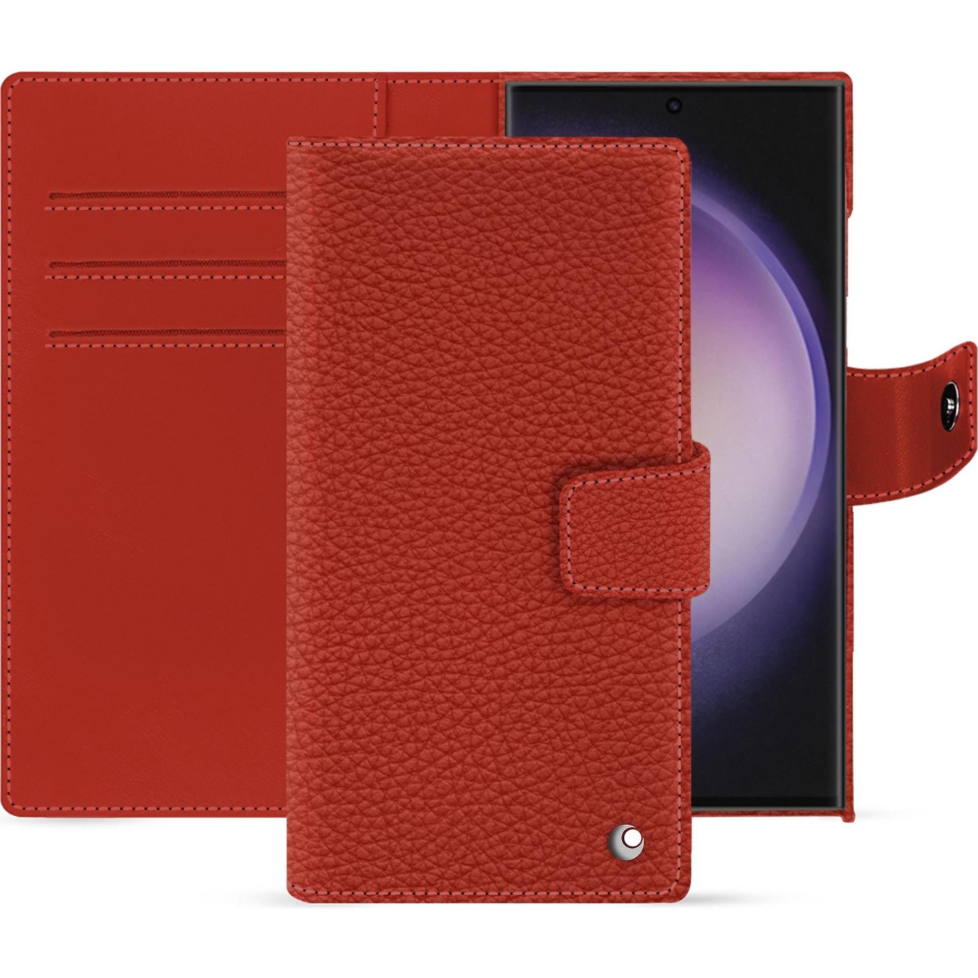 Noreve Lederschutzhülle (Samsung Galaxy S24 Ultra), Smartphone Hülle, Orange