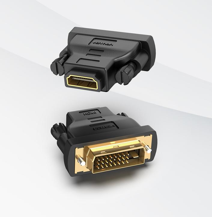 Immagine prodotto Vention Adattatore DVI (24 + 1) maschio a HDMI femmina - nero (DVI, 3.28 cm)