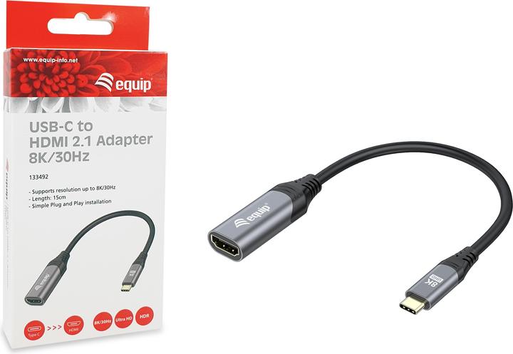 Immagine prodotto equip Adattatore USB-C -> HDMI 2.1 8K60Hz 0.15m gr (HDMI, 15 cm)