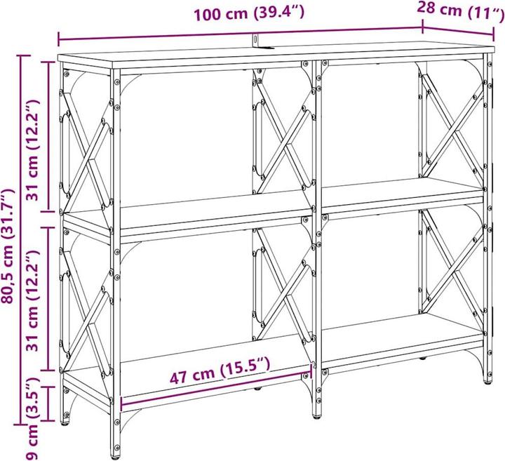 Produktbild vidaXL Konsolentisch (28 x 100 x 80.50 cm)