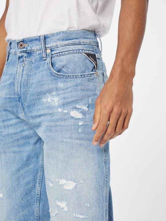 Image du produit Replay Jean Sandot coupe fuselée, taille haute, coton biologique certifié GOTS (W31/L32)