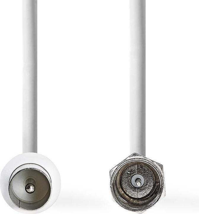 Produktbild Nedis Satelliten- und Antennenkabel | F Stecker | IEC (Coax) Stecker | Vernickelt | 75 Ohm | Doppelt (75 dB, SAT Kabel)