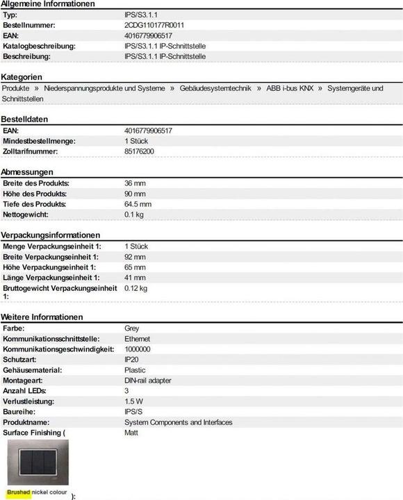 Actual product image ABB IP-Schnittstelle (Switch actuator)