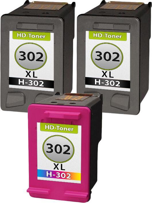Actual product image Druckfuxx 3x TINTE PATRONEN für HP 302 XL Envy 4520 4521 4522 4524 4525 4526 4527 4528