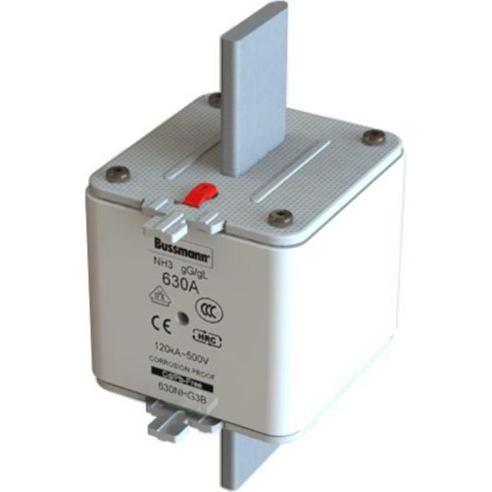 3x Eaton, Sicherung, 630NHG3B NH-Sicherung mit mechanischer Sicherungsanzeige Sicherungsgrösse = 3 630A 500V 3St. (NH-DI...