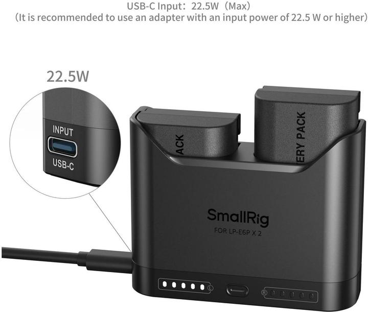 Produktbild SmallRig 5484 Turbo Charging Kit for LP-E6NH Camera Batteries (Kamera Akku Ladegerät)